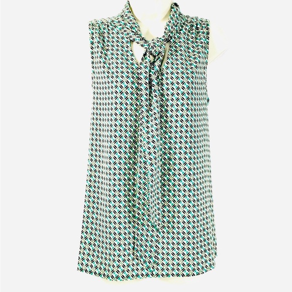 ANTHRO Maison D’Amelie Geo Pattern Blouse Sz M - Picture 4 of 10